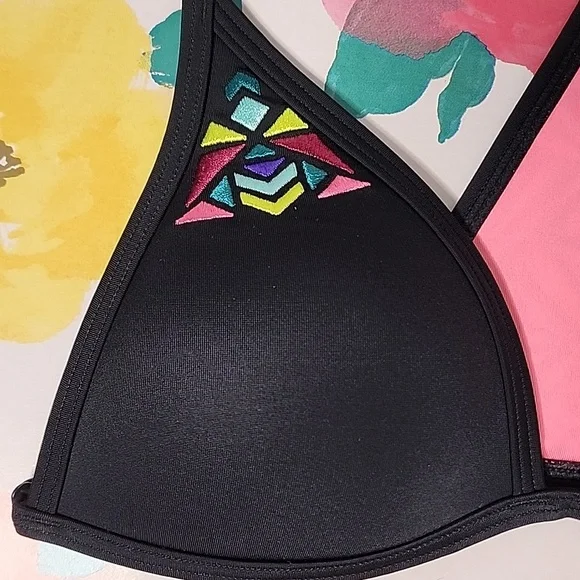 Victoria's Secret Pink Tribal Stained Glass Push Up Triangle Bikini Xs - Picture 2 of 6